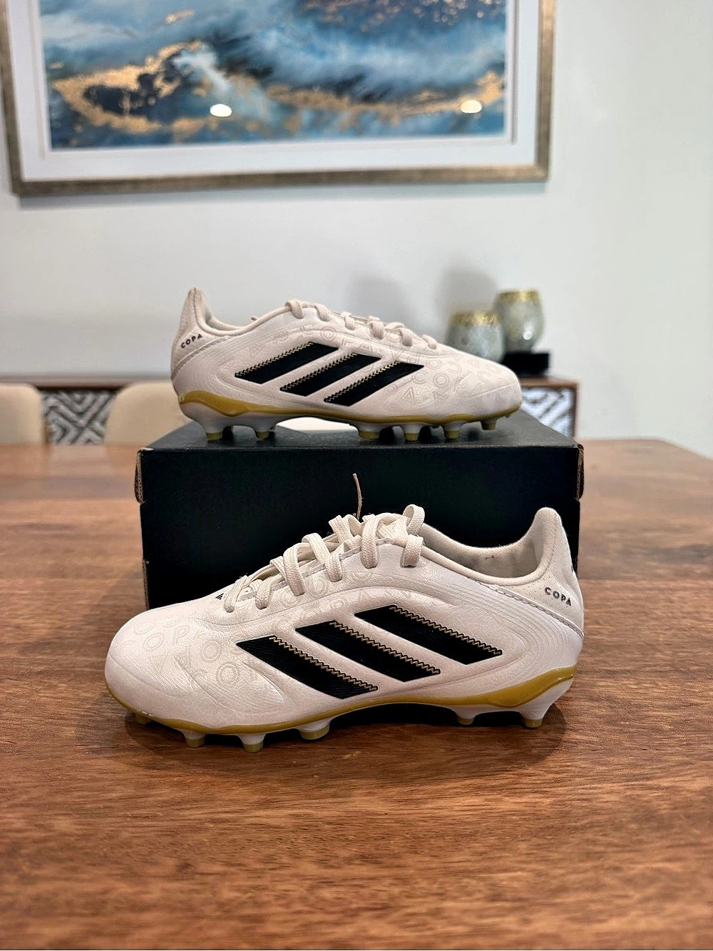 Adidas Coppa Pure Kids Soccer Cleats in White & Black BNIB Size 10.5